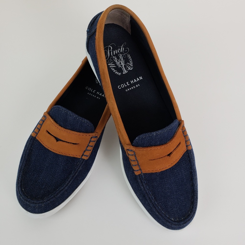 Cole Haan Blue and Brown Loafers